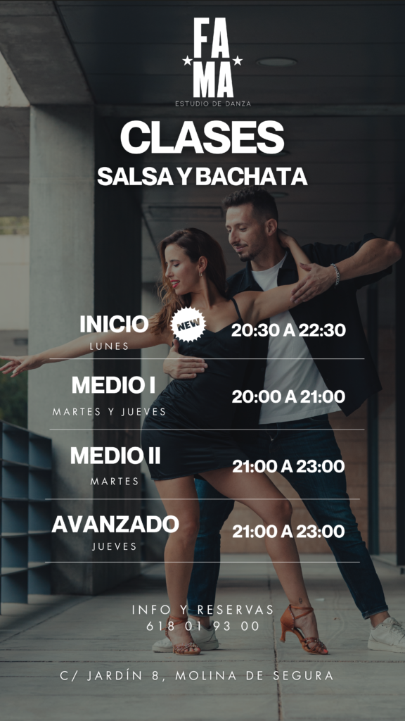 Horarios de clases de salsa y bachata en Molina de Segura